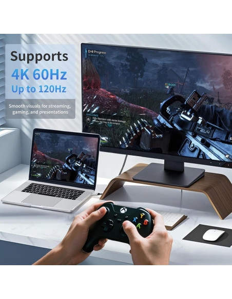 Cable USB-C a HDMI 4K 2m y Tarjeta de Captura 1080P Guermok