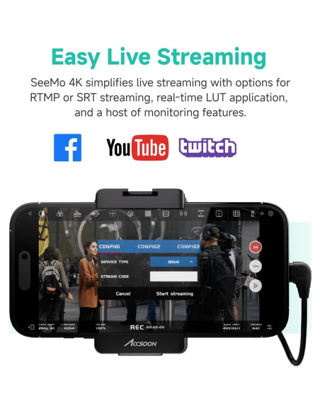 Accsoon SeeMo 4K Adaptador HDMI para iOS - Transmisión en Vivo