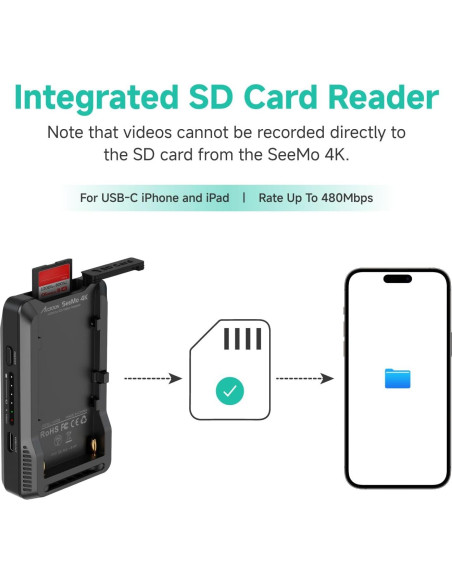 Accsoon SeeMo 4K Adaptador HDMI para iOS - Transmisión en Vivo