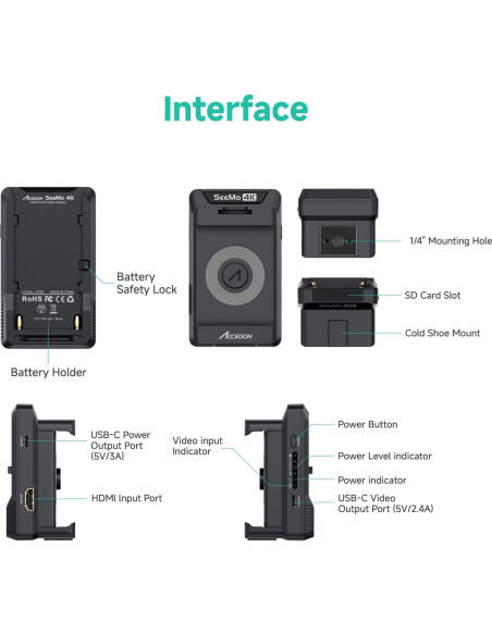 Accsoon SeeMo 4K Adaptador HDMI para iOS - Transmisión en Vivo