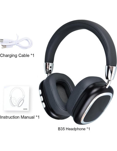 Auriculares Inalámbricos Shantou B35 HiFi Plegables Negro