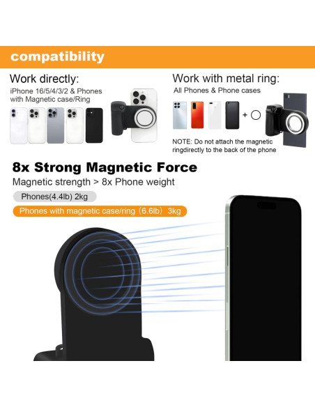 Soporte Magnético para Teléfono KELEDEZ con Luz y Control Remoto