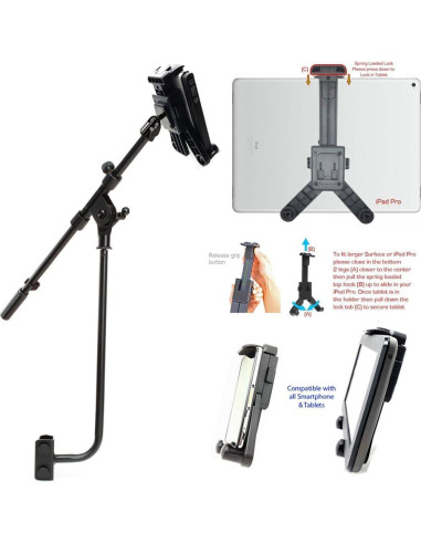 Soporte de Micrófono Ajustable ChargerCity para Tabletas y Smartphones