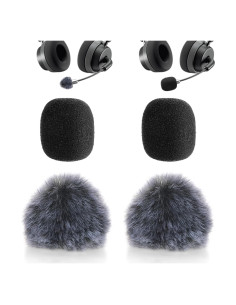 Funda de Micrófono Lavalier 4Pcs - Pelaje y Espuma, Reducción de Ruido