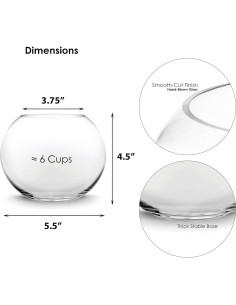 Jarrón de Burbuja de Vidrio CYS EXCEL 11.43x13.97 cm 2