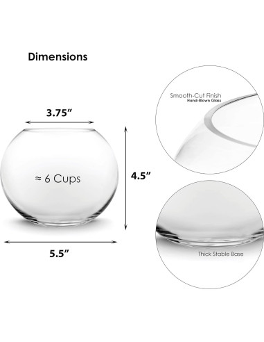 Jarrón de Burbuja de Vidrio CYS EXCEL 11.43x13.97 cm