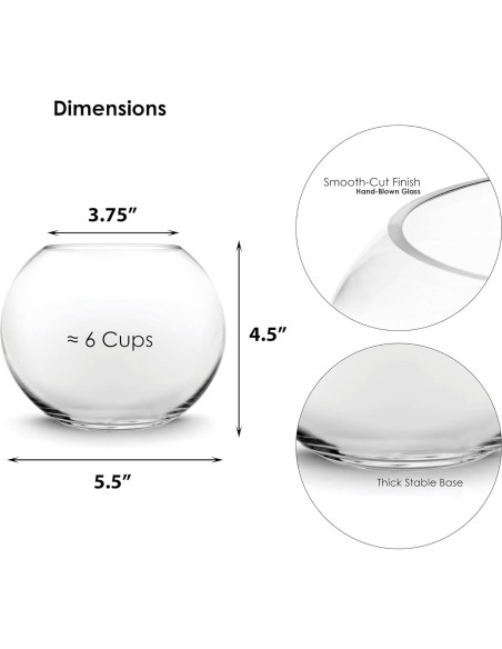 Jarrón de Burbuja de Vidrio CYS EXCEL 11.43x13.97 cm