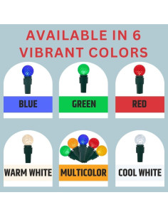 Luces de Navidad LED G12 60 Bombillas 6.1m Verde Frío 2