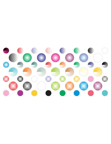 StickerTalk Puntos de Cámara Pastel - 32 Stickers 0.64 cm