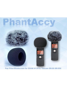 Combo Filtro Pop y Pantalla Viento PhantAccy para Zoom H1/H1n y Tascam DR-05/DR-05X 2