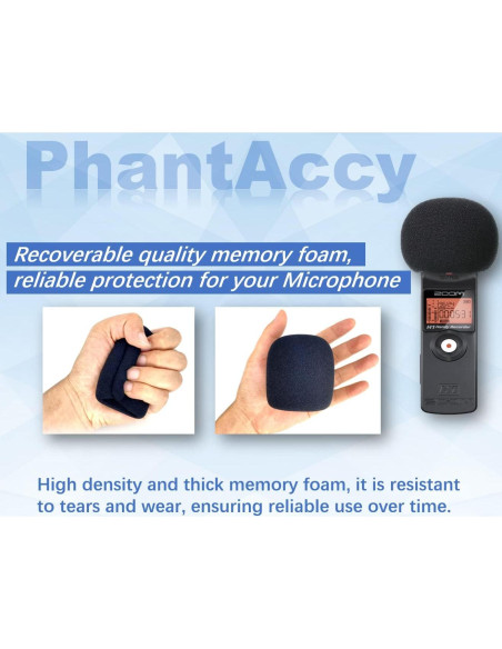 Combo Filtro Pop y Pantalla Viento PhantAccy para Zoom H1/H1n y Tascam DR-05/DR-05X