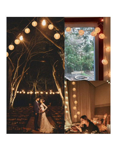 Luces de Cadena Enchufables TIGOMOOV 20 Mini Linternas Blancas