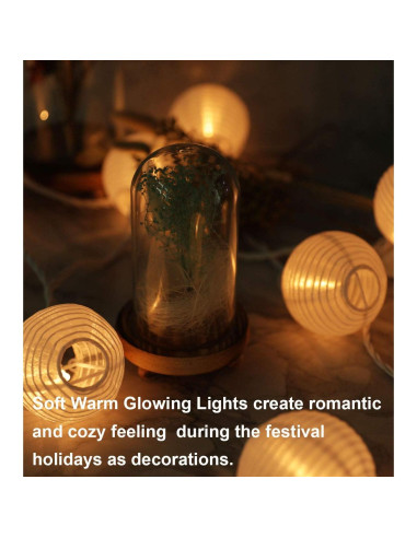 Luces de Cadena Enchufables TIGOMOOV 20 Mini Linternas Blancas