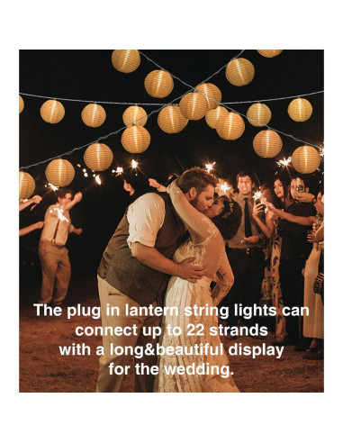 Luces de Cadena Enchufables TIGOMOOV 20 Mini Linternas Blancas