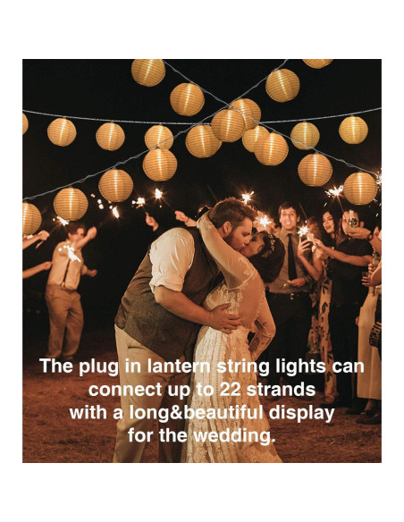 Luces de Cadena Enchufables TIGOMOOV 20 Mini Linternas Blancas