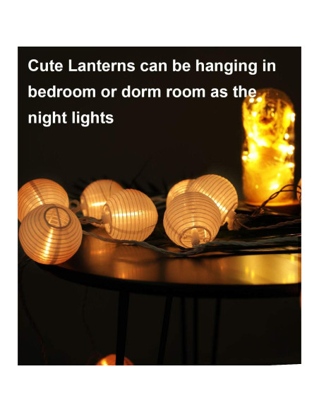 Luces de Cadena Enchufables TIGOMOOV 20 Mini Linternas Blancas