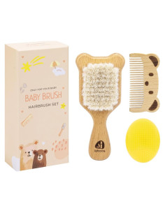 Juego de Cepillo y Peine para Bebés Laboos - Madera y Cerda Suave