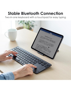 Teclado Bluetooth Multi Dispositivo SANWA con Touchpad y Ratón Ergonómico 2