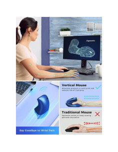 Ratón Ergonómico Inalámbrico BeWishes Vertical 800/1200/1600 DPI 2