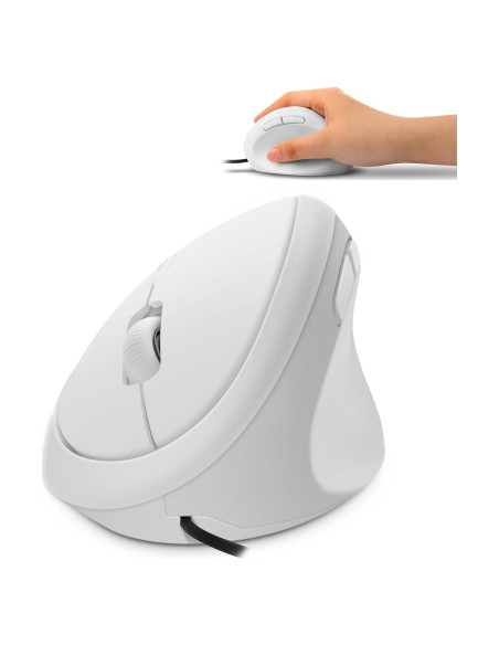 Ratón Vertical Ergonómico YOCUNKER M Blanco 6 Botones USB