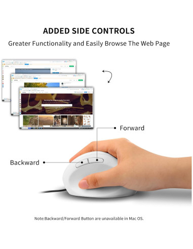Ratón Vertical Ergonómico YOCUNKER M Blanco 6 Botones USB