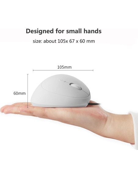 Ratón Vertical Ergonómico YOCUNKER M Blanco 6 Botones USB