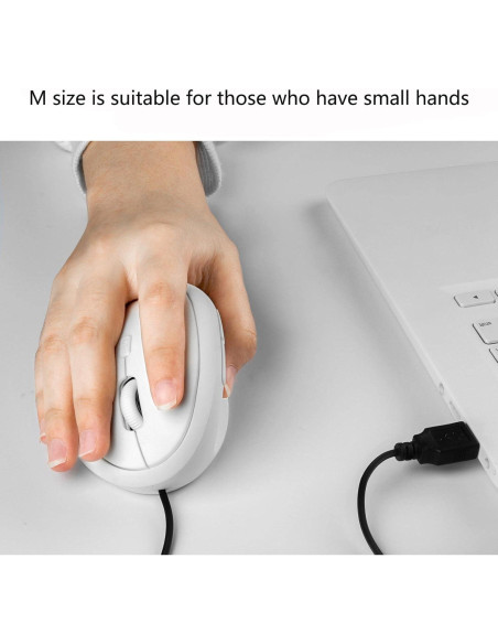 Ratón Vertical Ergonómico YOCUNKER M Blanco 6 Botones USB