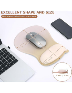 Almohadilla de Muñeca de Gel ABRONDA Albaricoque 26x19 cm 2