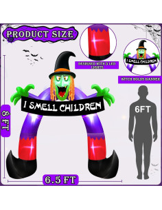 Arco Inflable de Bruja TURNMEON 2.44m con Luces LED 2