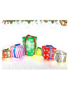 Cajas de Regalo Inflables Gigantes Vinsot 2.74m con Luces LED