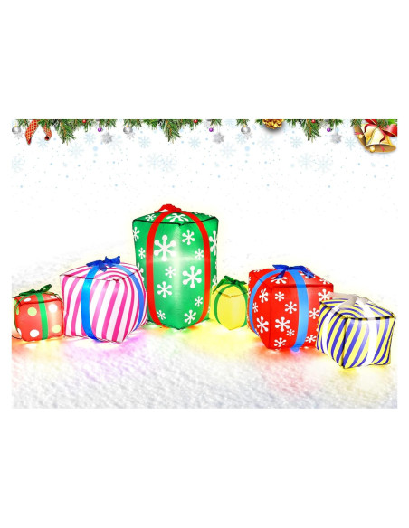 Cajas de Regalo Inflables Gigantes Vinsot 2.74m con Luces LED
