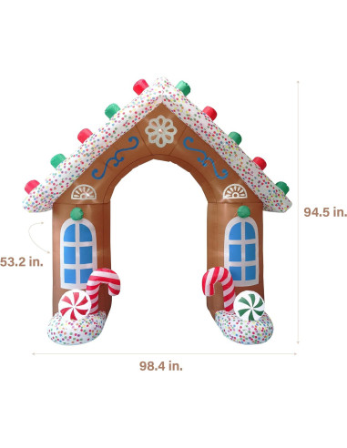 Arco de Jengibre Inflable 2.44 m Fraser Hill Farm con Luces LED