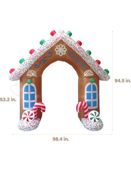 Arco de Jengibre Inflable 2.44 m Fraser Hill Farm con Luces LED