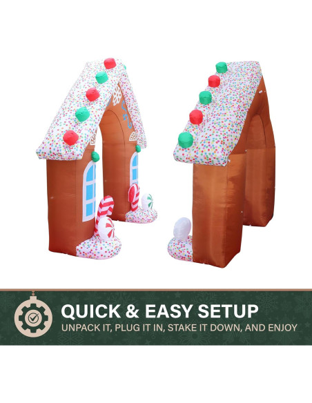 Arco de Jengibre Inflable 2.44 m Fraser Hill Farm con Luces LED