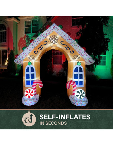 Arco de Jengibre Inflable 2.44 m Fraser Hill Farm con Luces LED