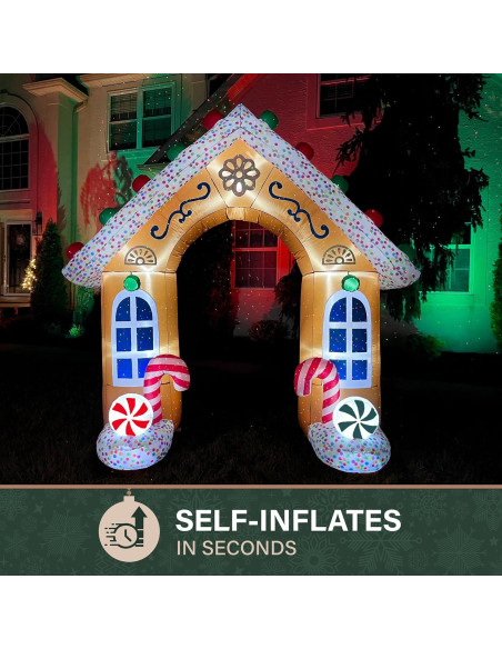 Arco de Jengibre Inflable 2.44 m Fraser Hill Farm con Luces LED