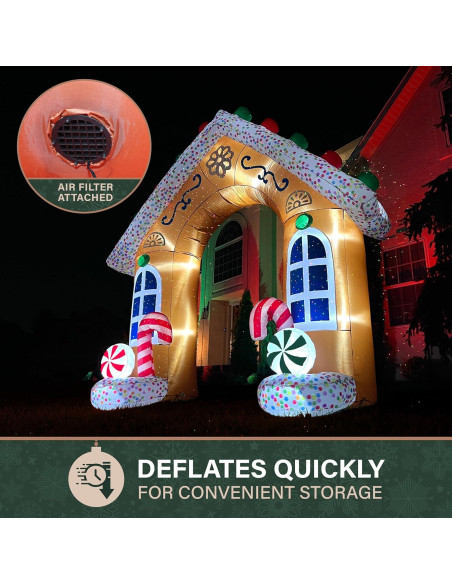 Arco de Jengibre Inflable 2.44 m Fraser Hill Farm con Luces LED