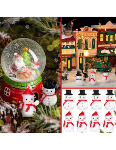 50 Mini Figuritas de Muñeco de Nieve Soaoo - Decoración Navideña 2
