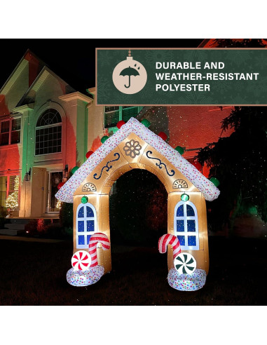 Arco de Jengibre Inflable 2.44 m Fraser Hill Farm con Luces LED