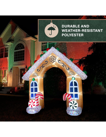 Arco de Jengibre Inflable 2.44 m Fraser Hill Farm con Luces LED