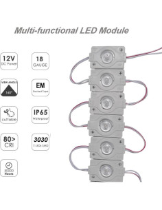 Luces LED de Reemplazo AOOYUANKE 20Pcs 3030 SMD IP65 Blancas 2