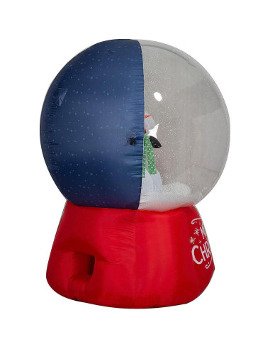 Globo de Nieve Inflable Gemmy 182 cm Santa y Muñeco de Nieve