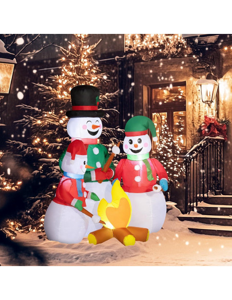 Muñeco de Nieve Inflable 1.36 kg Outsunny 5 pies con LED