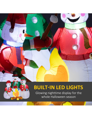 Muñeco de Nieve Inflable 1.36 kg Outsunny 5 pies con LED