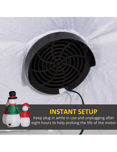 Muñeco de Nieve Inflable 1.36 kg Outsunny 5 pies con LED