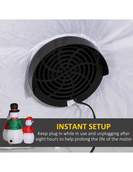 Muñeco de Nieve Inflable 1.36 kg Outsunny 5 pies con LED