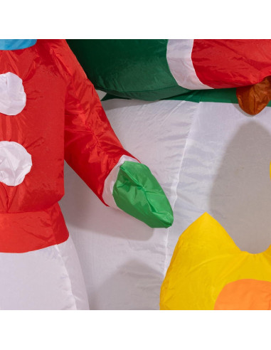 Muñeco de Nieve Inflable 1.36 kg Outsunny 5 pies con LED