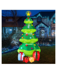 Árbol de Navidad Inflable 3.05m con Luces LED y Estrella
