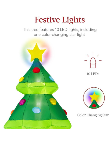 Árbol de Navidad Inflable 3.05m con Luces LED y Estrella