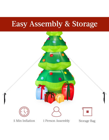 Árbol de Navidad Inflable 3.05m con Luces LED y Estrella